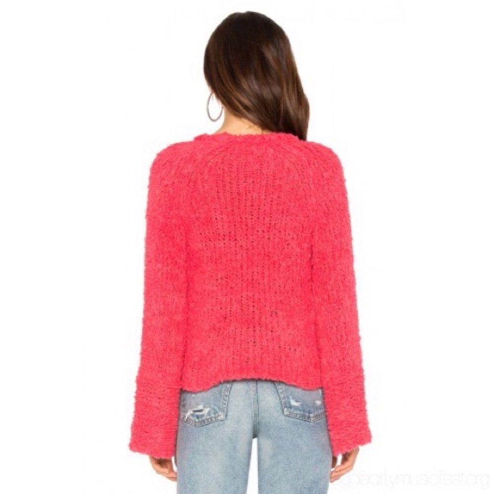 Free People•Bell Sleeve Chunky Knit V-Neck Sweater•NWT - Picture 5 of 7